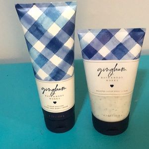 NWT BBW gingham scrub and cream - full size pair
